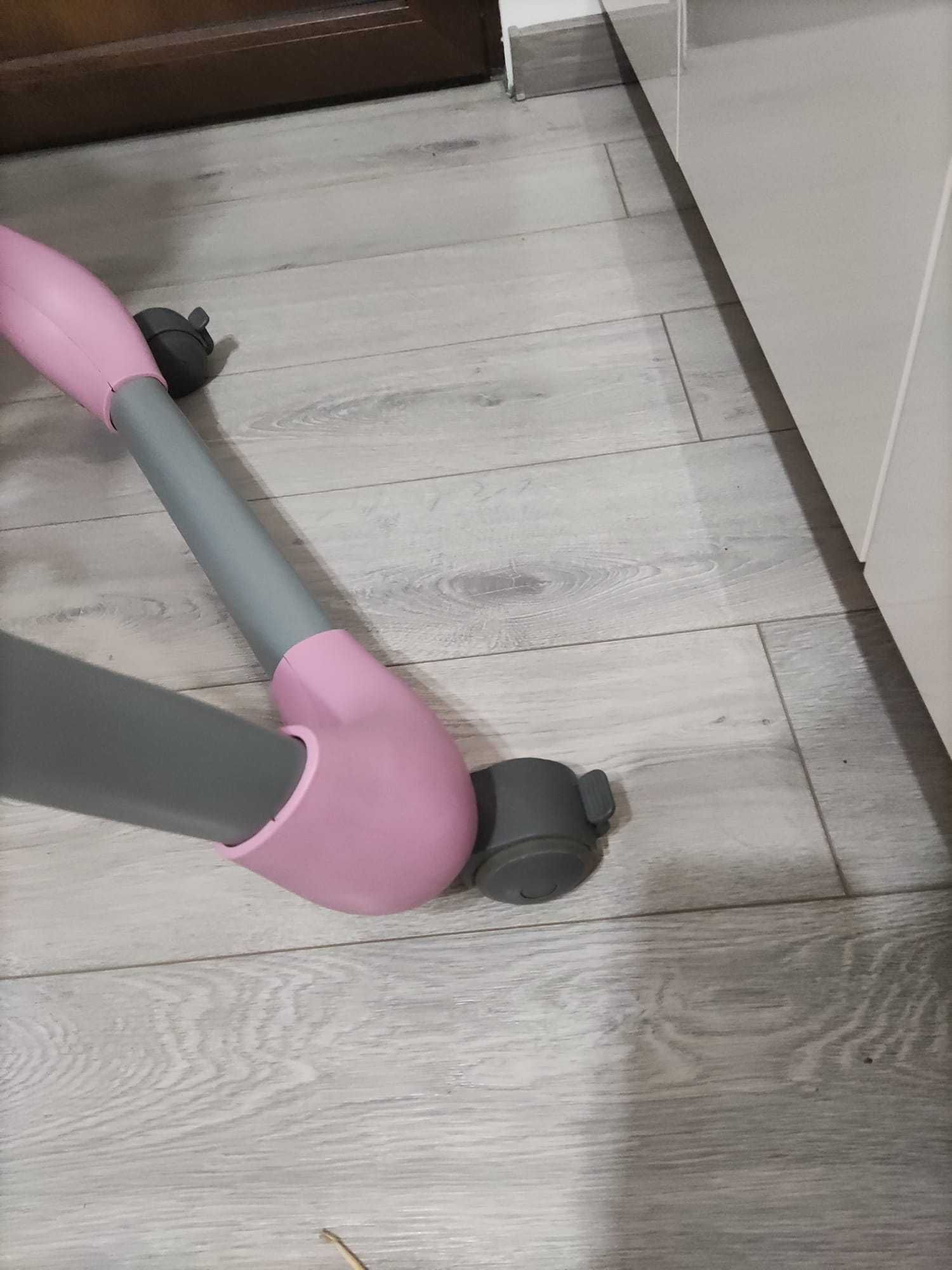 Scaun de masa Chicco Polly 2 Start, 4 roti, Miss Pink, 0 luni+