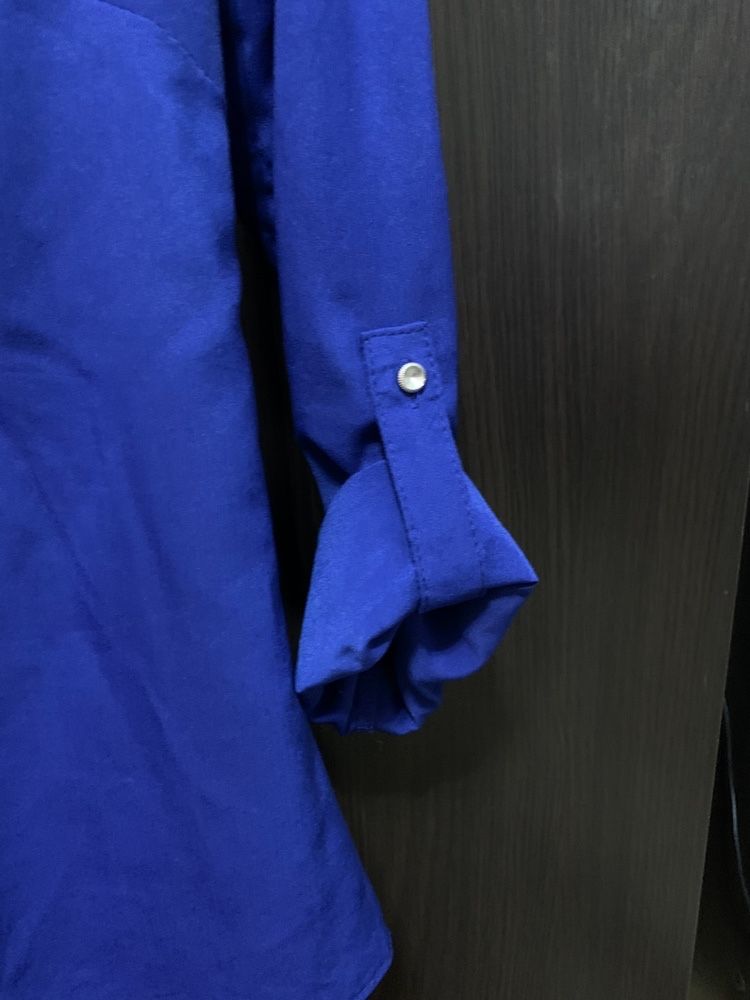 Bluza camasa albastru royal din voal