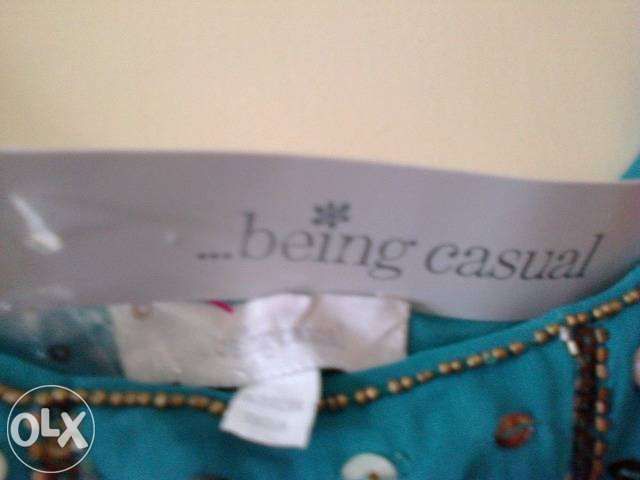 Rochie noua turcoaz matase India paiete, sidef pt. nunta, ocazii