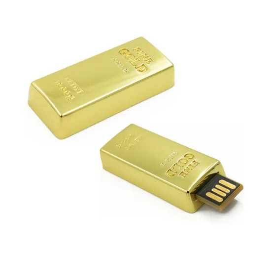 Флашка USB 32 гб Златно кюлче , Злато , подарък за сватба , рожден ден