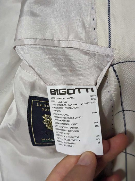 Sacou Bigotti bărbați 48 lână super 120