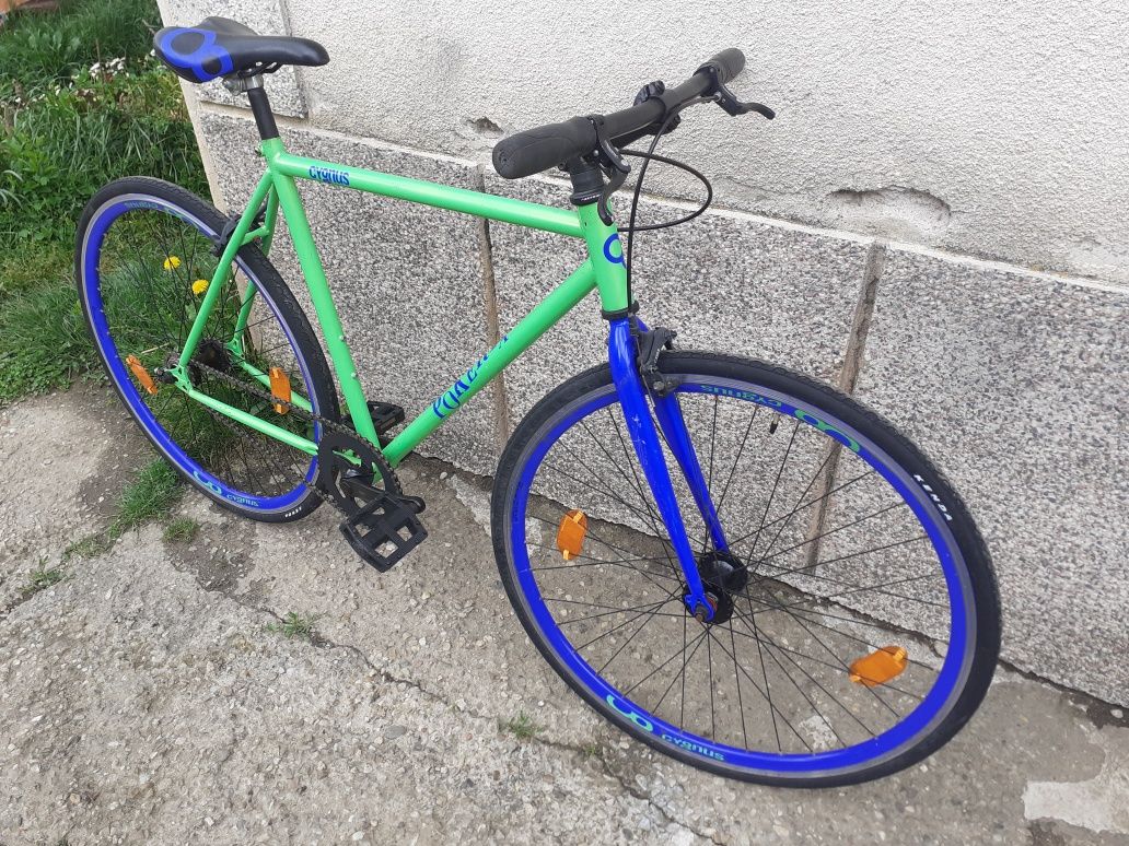 Bicicleta single speed, 28 inchi, 53/53, jante duble, Cygnus