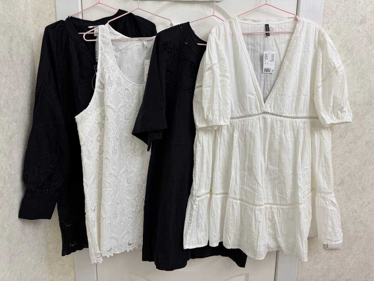 Новые летние платья H&M с кружевом, хлопок/лен,  L(50/54) и /XL(54/58)