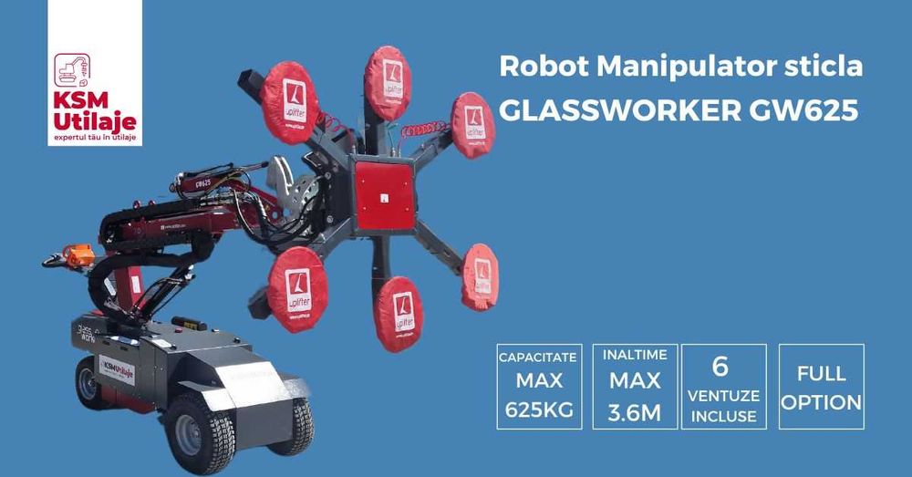 Robot Manipulator Sticlă GLASSWORKER GW625 High Lifter - 625kg,  4.2m