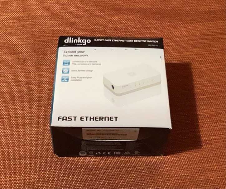 Суич D-Link 5 порта, Switch D-Link GO-SW-5E, 5-Port 10/100 Mbps