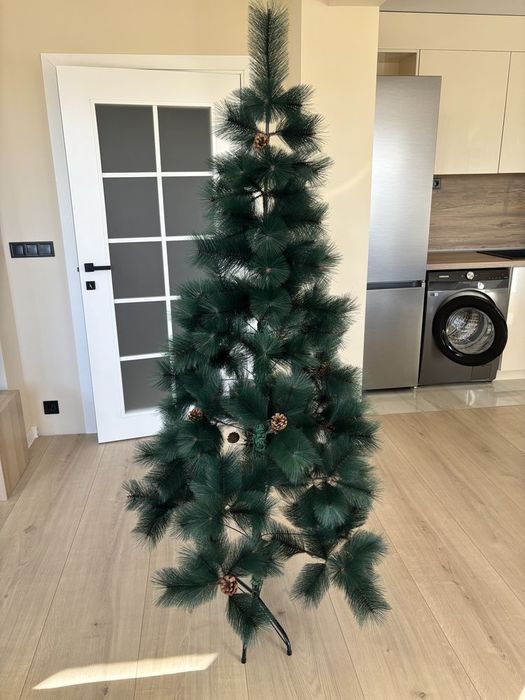 Елха естествено зелена с шишарки 180см