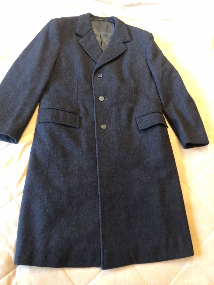 Palton barbatesc, negru, stofa lana