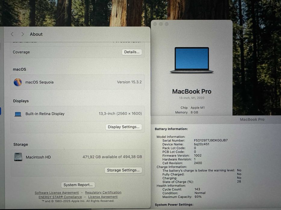 13.3' Apple MacBook Pro M1 2020 Space Grey 512GB SSD - Батерия 14ч