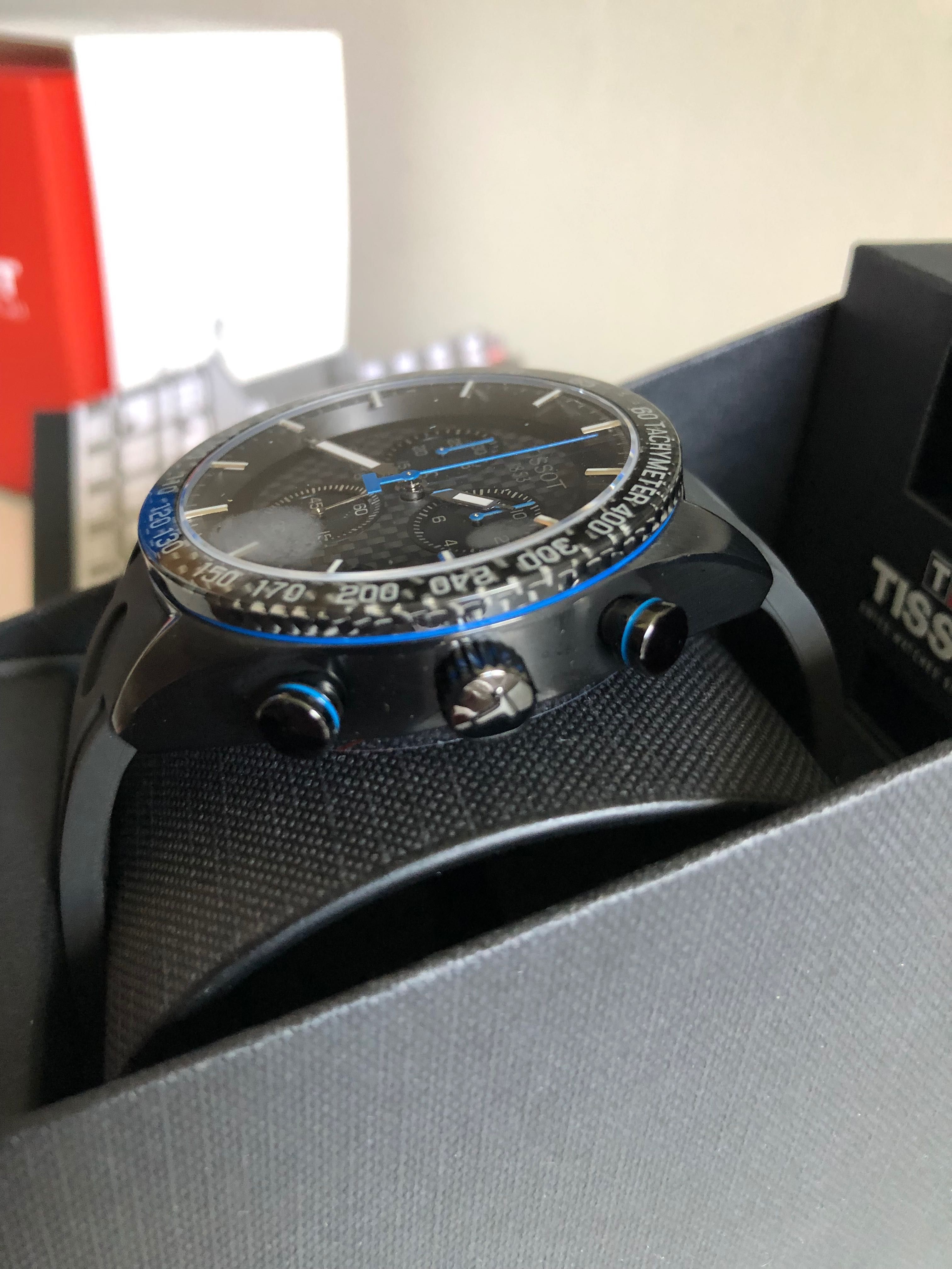 Tissot PRS 516 Carbon, Curea din Silicon Negru, Tissot Chronograph