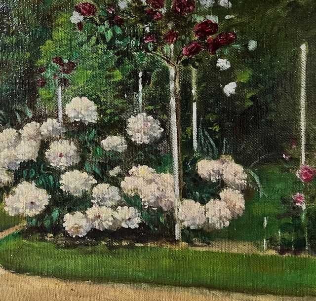 Tablou f vechi, 1935 ”ÎN PARC” Ul/pnză/cart, 50x40cm+R, semnat in clar