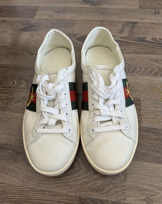 Gucci Ace Bee leather trainers