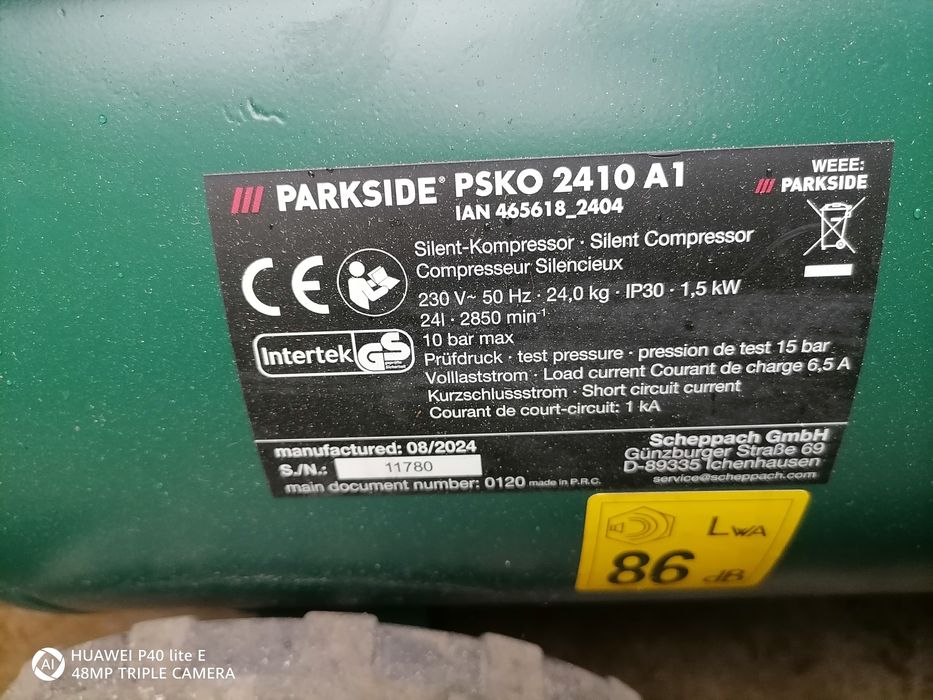 Parkside компресор 50л