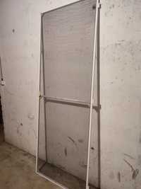 Plasa țânțari ușa balcon rama alba 221 x 82 cm cu accesorii prindere