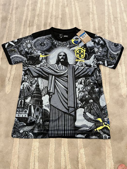 tricou de fotbal brazilia statuie jesus