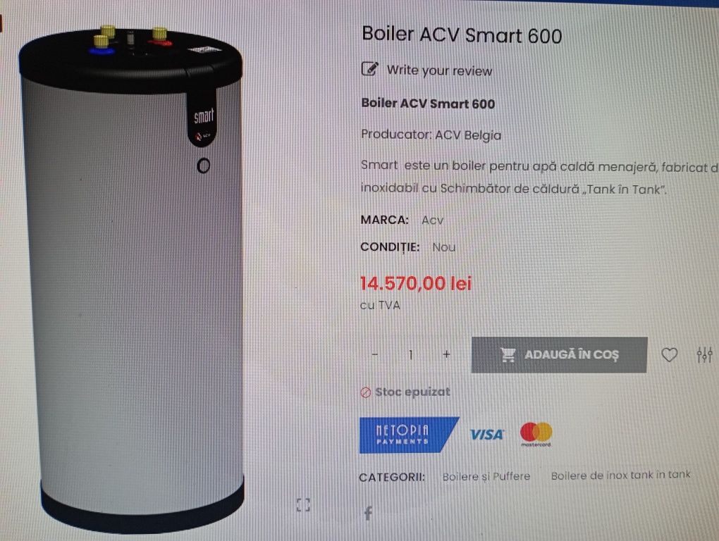 Boiler/Puffer ACV 600 L inox