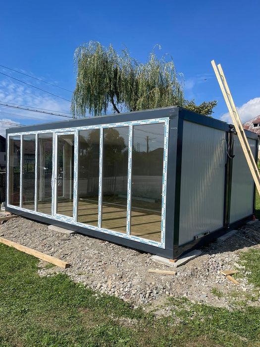 Vand container modular vitrina birou, si cu geam culisant