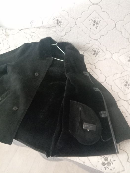 Дублёнка натуральная, 58размер,норковый воротник,б у,в хорошем состоян