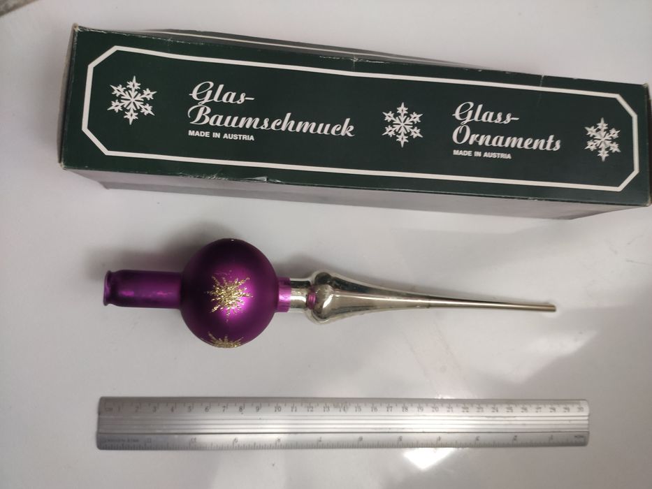 Vârf brad  sticla ornament vintage