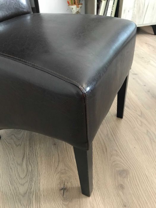Set 4 scaune de bucătărie living birou piele ecologică, scaun Wenge