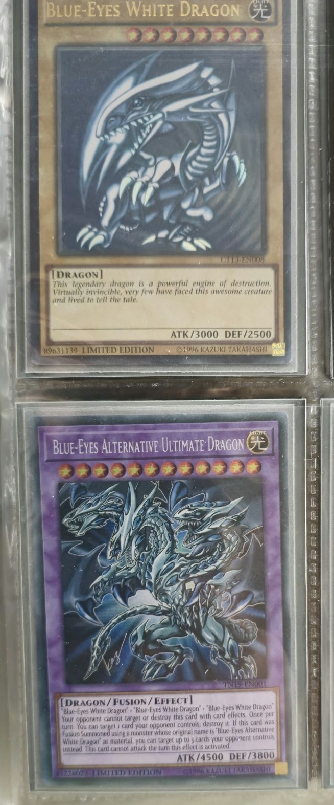 Yu-Gi-Oh! карти - blue eyes и support, кутия на кайба