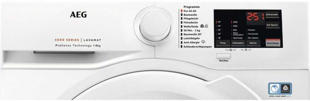 Пералня предно зареждане AEG L6FBA51680, 8кг