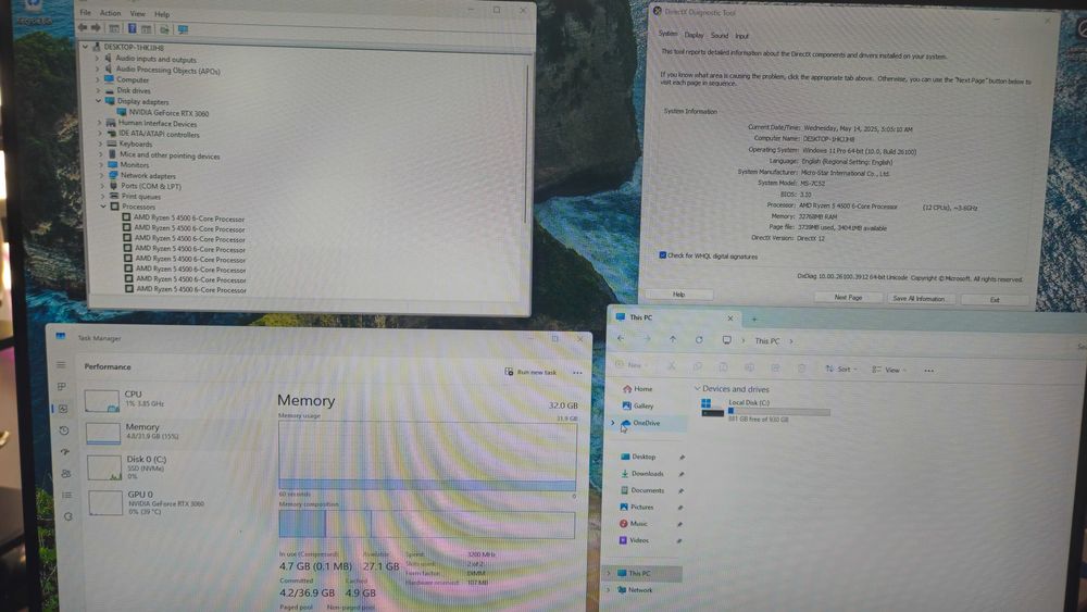 PC GAMING RTX 3060 Ryzen 5 4500 32GB RAM