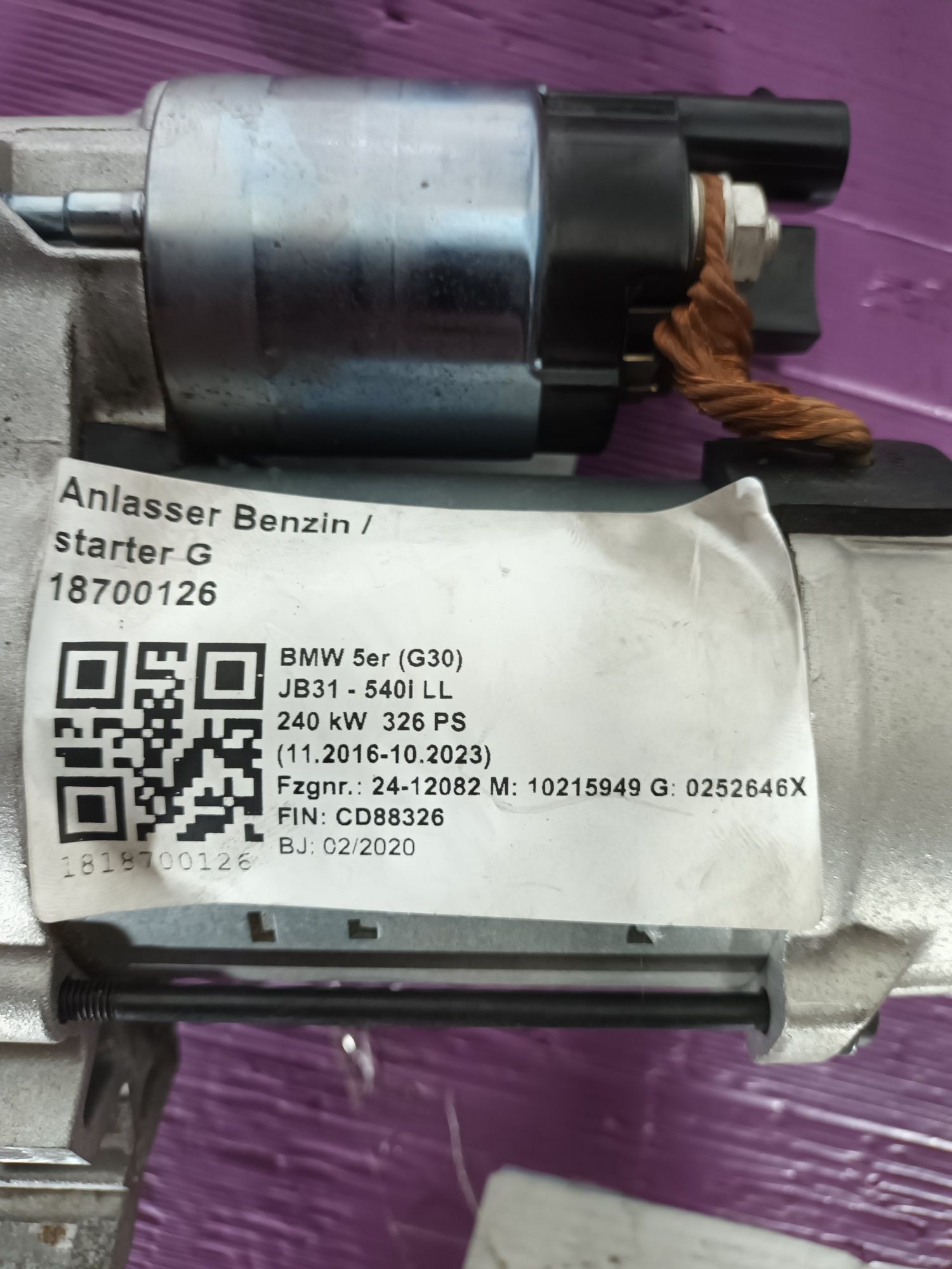 Motor electric bmw b58 g30 540ix