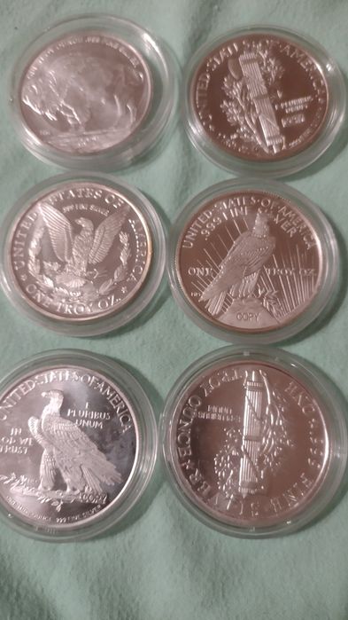 Lot 6  bucati (uncii )argint dolari U.S.A