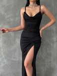 ROCHIE NEAGRA din satin noua