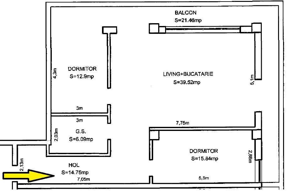 PROPRIETAR - Apartament 3 camere 128 mpc. Doamna Stanca 17B et 8 din 9