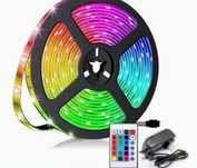 Banda Led Kit 5m cu adaptor priza , Band Led cu telecomanda RGB