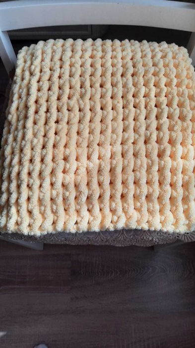 детский плед-покрывало из пряжи alize puffy,  110*100, 10000 тг