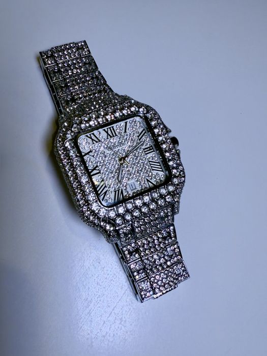 Ceas bărbați Cartier Santos – Nou, model iced out