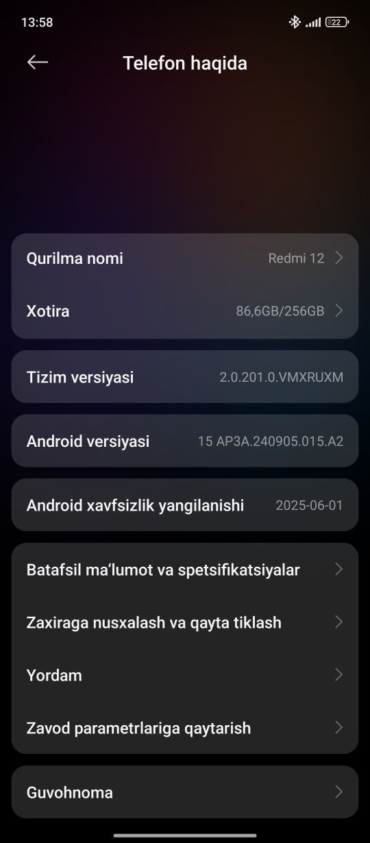 Redmi 12. karobkasi bor