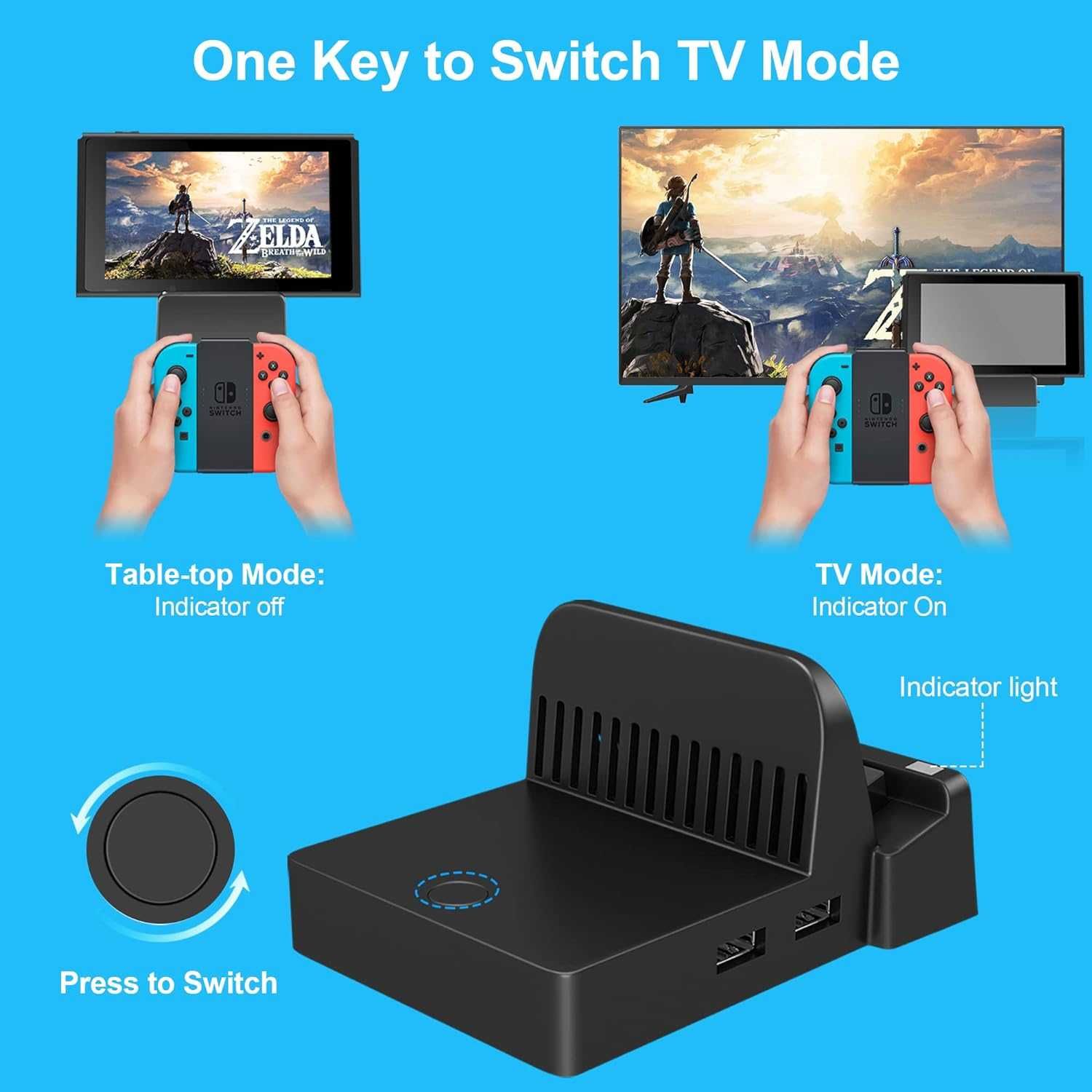 Docking Station Nintendo Switch - Stand încărcare,adaptor HDMI USB 3.0