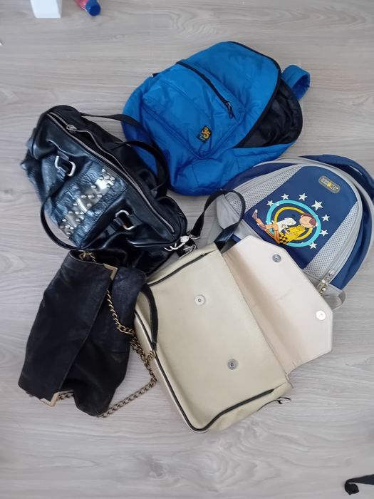 SUPEROFERTA! Lot Posete dama, din piele naturala+rucsacuri copii TOTUL