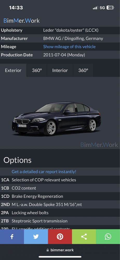 На части BMW 520D F10 M Pack / БМВ 520Д Ф10 М пакет