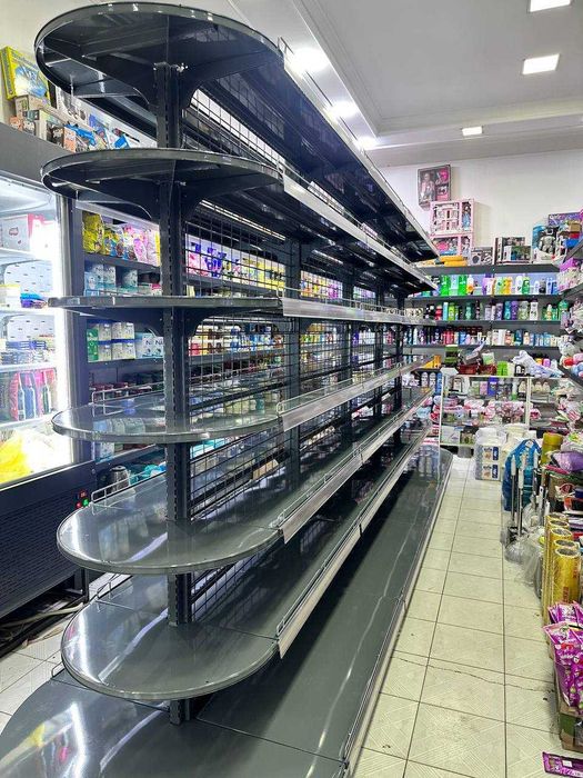 Савдо стеллажлари доконлар ва озик овкат маркетларига полкалар стеллаж