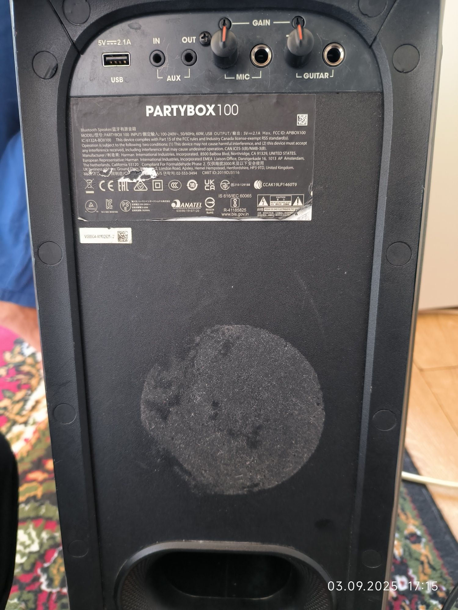 Оригинальная Калонка JBL PARTBOX 100