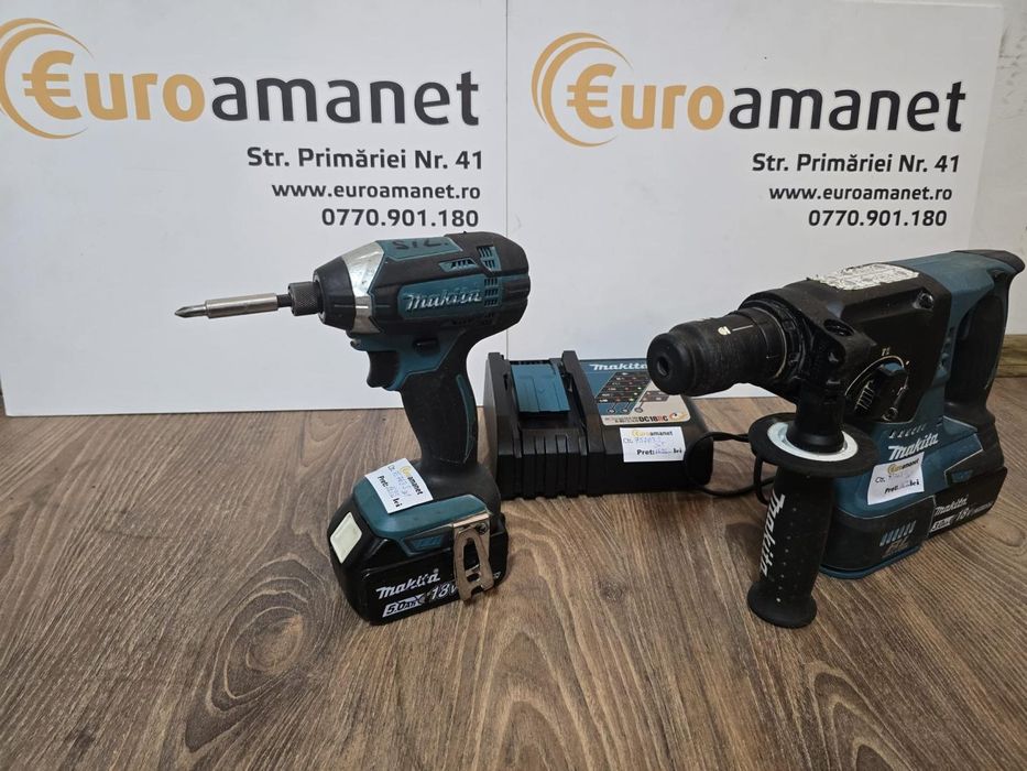 Set Makita DLX2430T polizor unghiular+mașină de găurit/înșurubat -P-