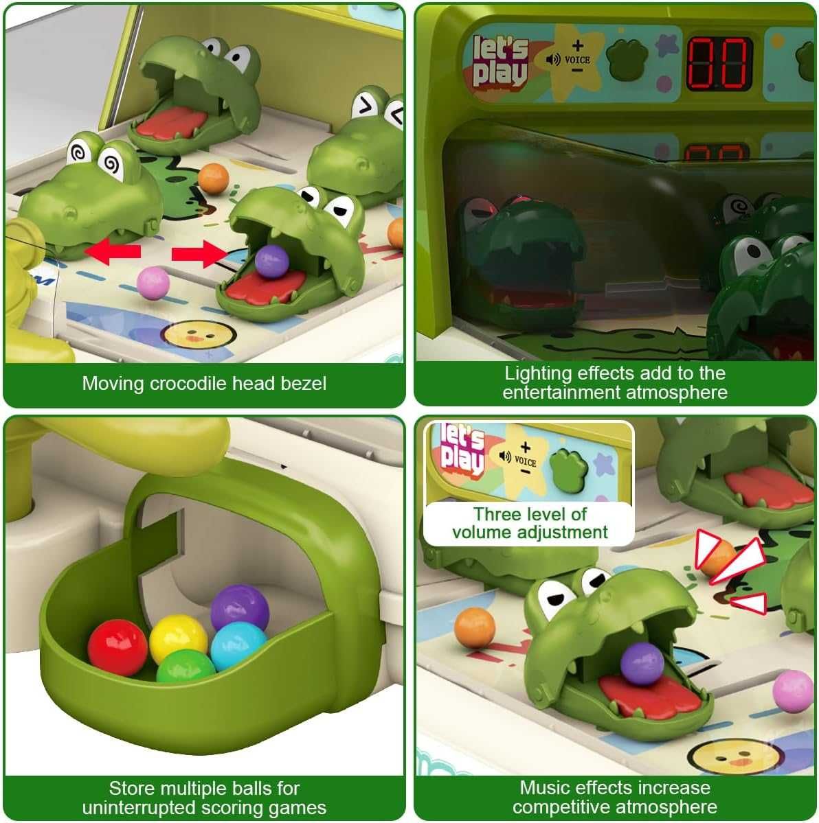 Joc de Pinball-Crocodil, 40 de Bile pt Tintire si Tabela de Scor