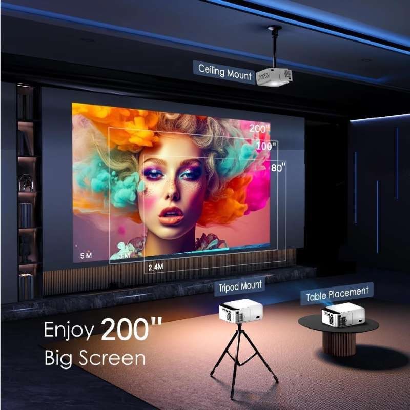 Проектор FullHD T5mini Android компактный, Proektor T5mini Android