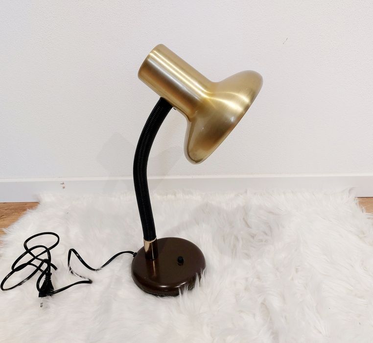 Lampa de alama / veioza vintage aurie de birou