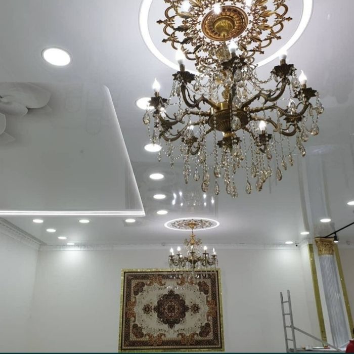 АКЦИЯ-10% Натижной Потолок Зал Натяжные Потолки Фото Натежной Дом