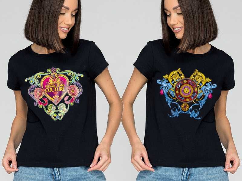 Дамска тениска Versace принт Модели, цветове и размери