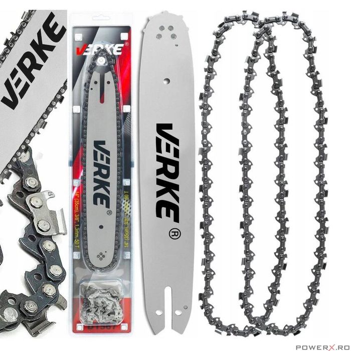 Set lama si doua lanturi, 35 cm, 26 dinti, pas 3/8 Picco, Verke