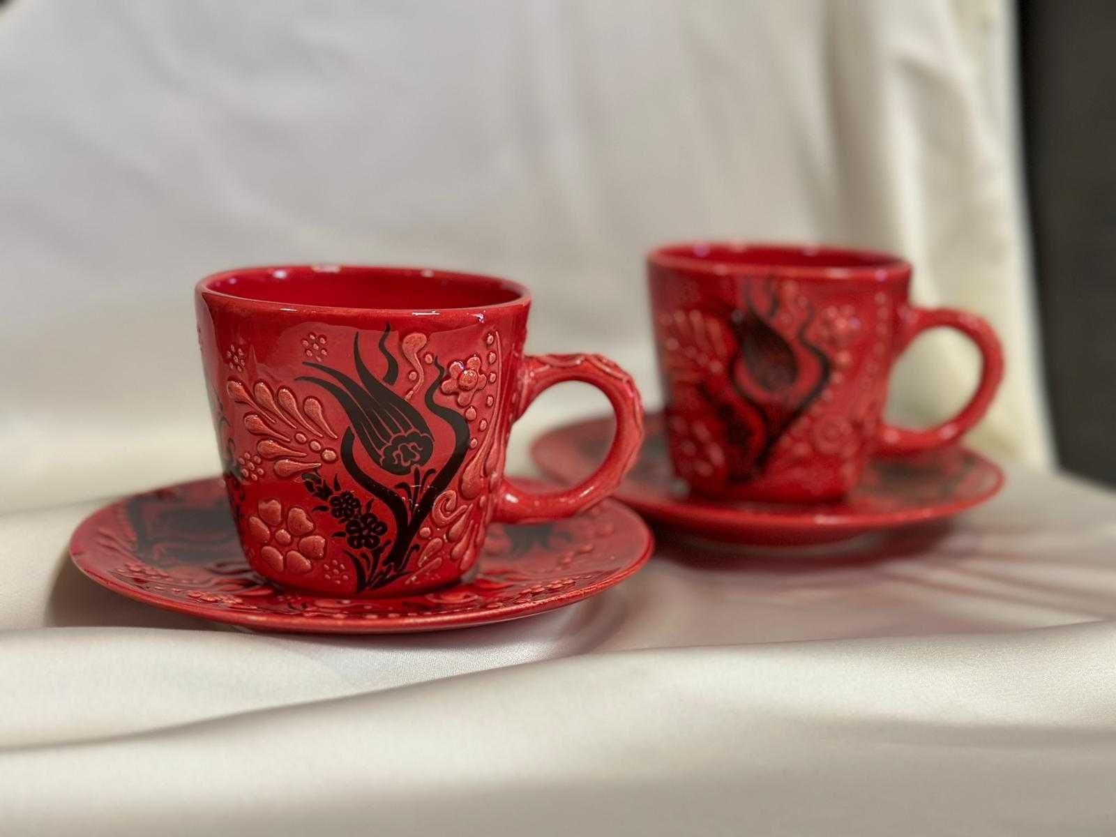 Турецкий керамический кофейный набор ( ручной работы )