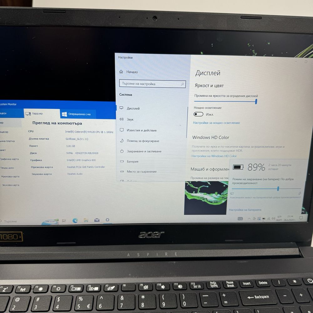 Acer Aspire 3 (A315-34) 15,6" FULL HD/128GB NVMe/8GB DDR4