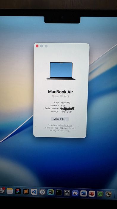 MacBook Air M3 13" 100% baterie 8GB 256GB