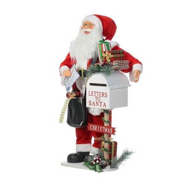 Коледна реалистична фигураДядо Коледа - пощальон със светлина и музика